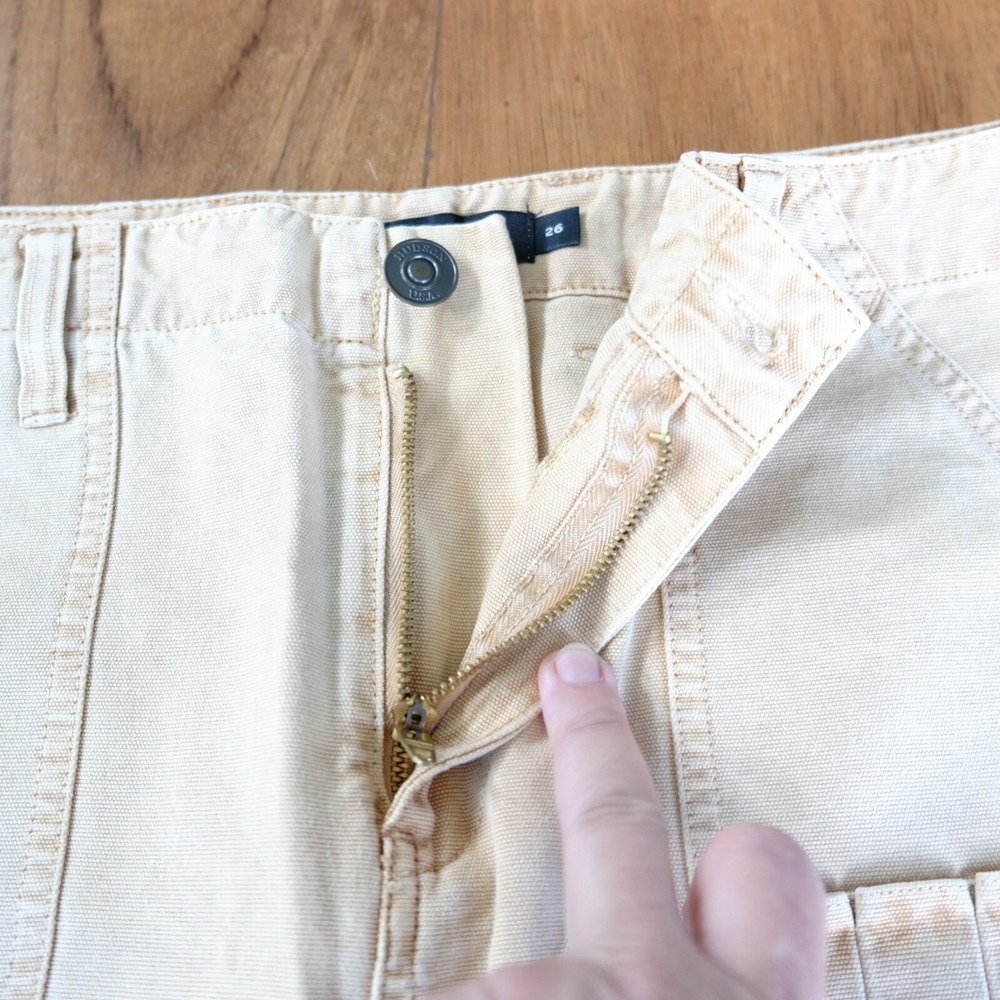 Hudson Denim Mini Skirt Women Sz 26 Yellow 100% Cotton Pocket Summer NWT - Picture 7 of 11